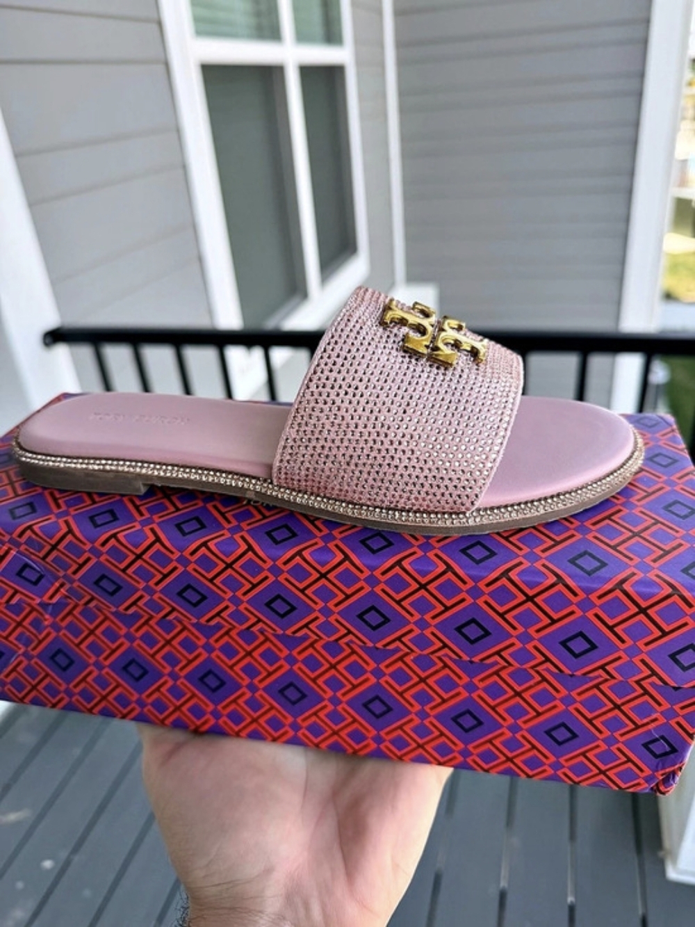 Tory Burch Pink Slides Size 6